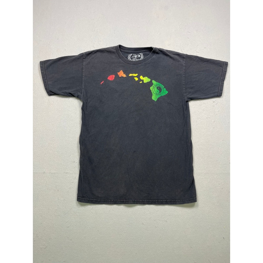 T&C Surf Designs T-Shirt Cotton Black Rainbow Hawaii Size M Mens